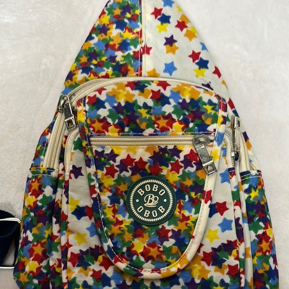 Blue and Yellow Mosaic Backpack with Adjustable Strap - Picture 2 of 10